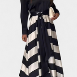 Vestido Camisa Largo Rayado con Cinturón