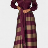 Vestido Camisa Largo Rayado con Cinturón