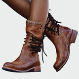 Milica - Botas de cuero con cordones