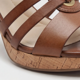 Carla | Sandalias ortopédicas de cuero con tacón de corcho