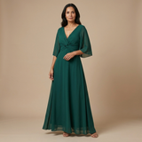 Lucía - Vestido de chiffon con escote en V