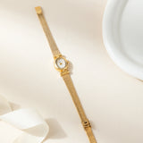 Iva® - Reloj dorado con pulsera trenzada
