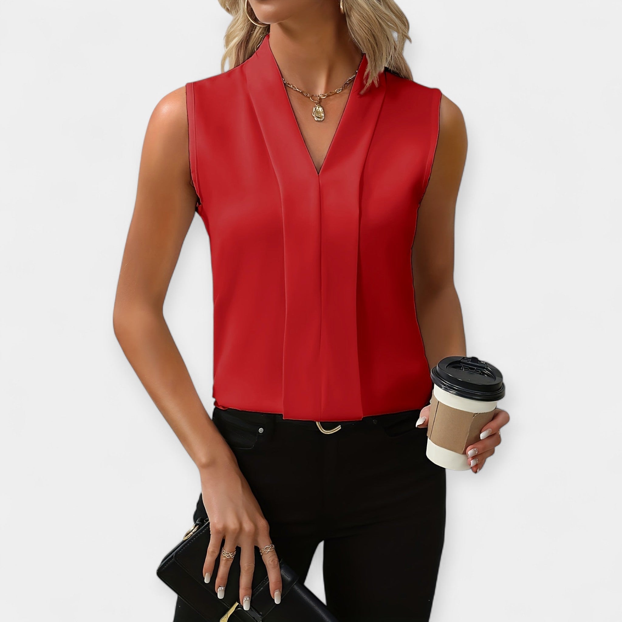 Marta – Blusa clásica sin mangas de estilo versátil