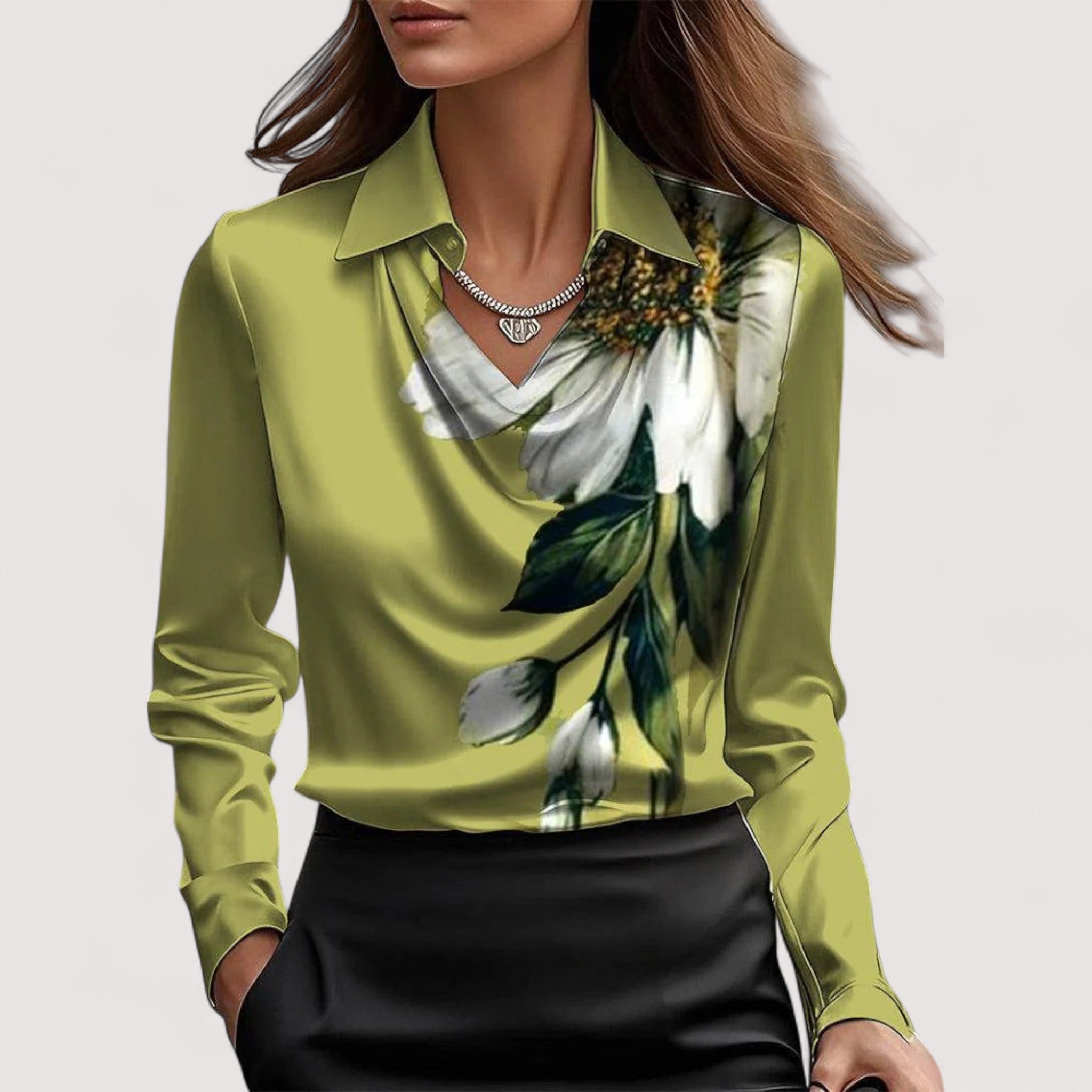 Charlotte – Blusa de Satén Elegante con Escote en V