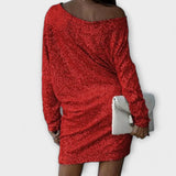 Jéssica – Vestido Brillante con Caída en el Hombro