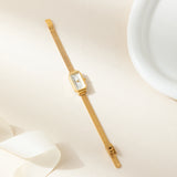 Elena® - Reloj dorado con esfera rectangular