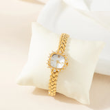 Lana® - Reloj dorado con cristales y pulsera trenzada