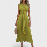 Andrea - Elegante vestido maxi sin mangas con escote redondo
