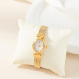 Iva® - Reloj dorado con pulsera trenzada