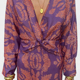 Ema Maxi Vestido con Escote en V y Nudo Frontal