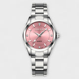 Nika® - Reloj plateado con esfera rosa