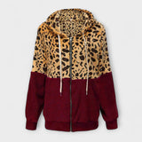 Lea - Sudadera de forro polar con capucha en estampado de leopardo