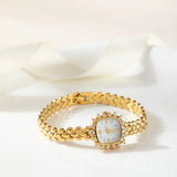 Lana® - Reloj dorado con cristales y pulsera trenzada