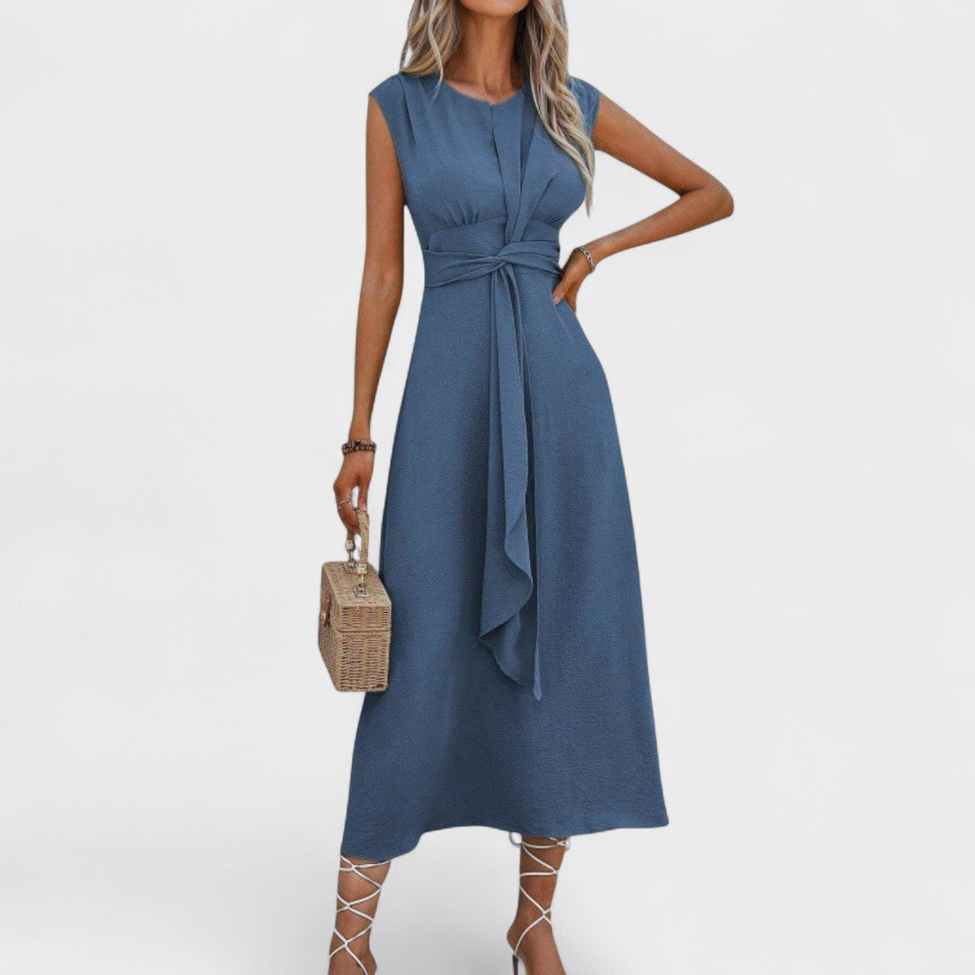 Andrea - Elegante vestido maxi sin mangas con escote redondo