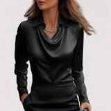 Charlotte – Blusa de Satén Elegante con Escote en V