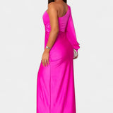 Gabrijela Vestido Asimétrico con Drapería en un Hombro