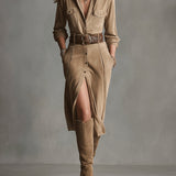 Vestido Midi de Ante con Botones Savannah