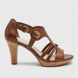 Carla | Sandalias ortopédicas de cuero con tacón de corcho