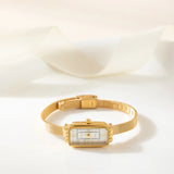 Elena® - Reloj dorado con esfera rectangular