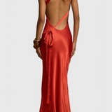 Vestido Sofia Maxi con Tirantes Diagonales y Espalda Descubierta