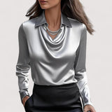 Charlotte – Blusa de Satén Elegante con Escote en V