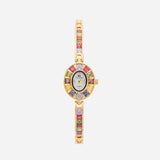 Klara® - Reloj dorado con cristales de colores