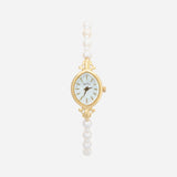 Ana® - Reloj dorado con pulsera de perlas