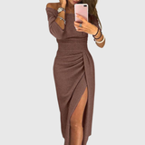 Evelyn - Vestido elegante con hombros al descubierto
