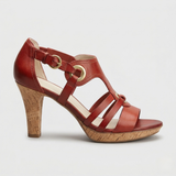 Carla | Sandalias ortopédicas de cuero con tacón de corcho