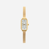 Elena® - Reloj dorado con esfera rectangular