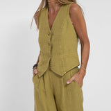 Aira | Conjunto elegante de dos piezas con chaleco y pantalón de pierna ancha