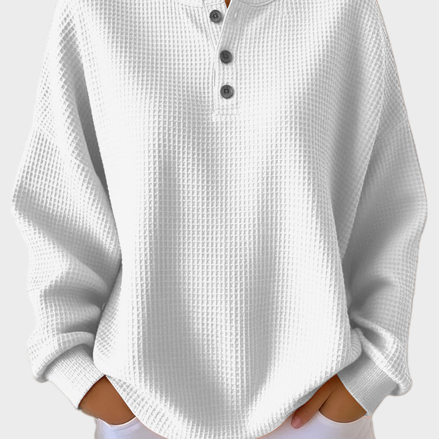 Anne - Camiseta Henley de tejido waffle