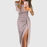 Evelyn - Vestido elegante con hombros al descubierto