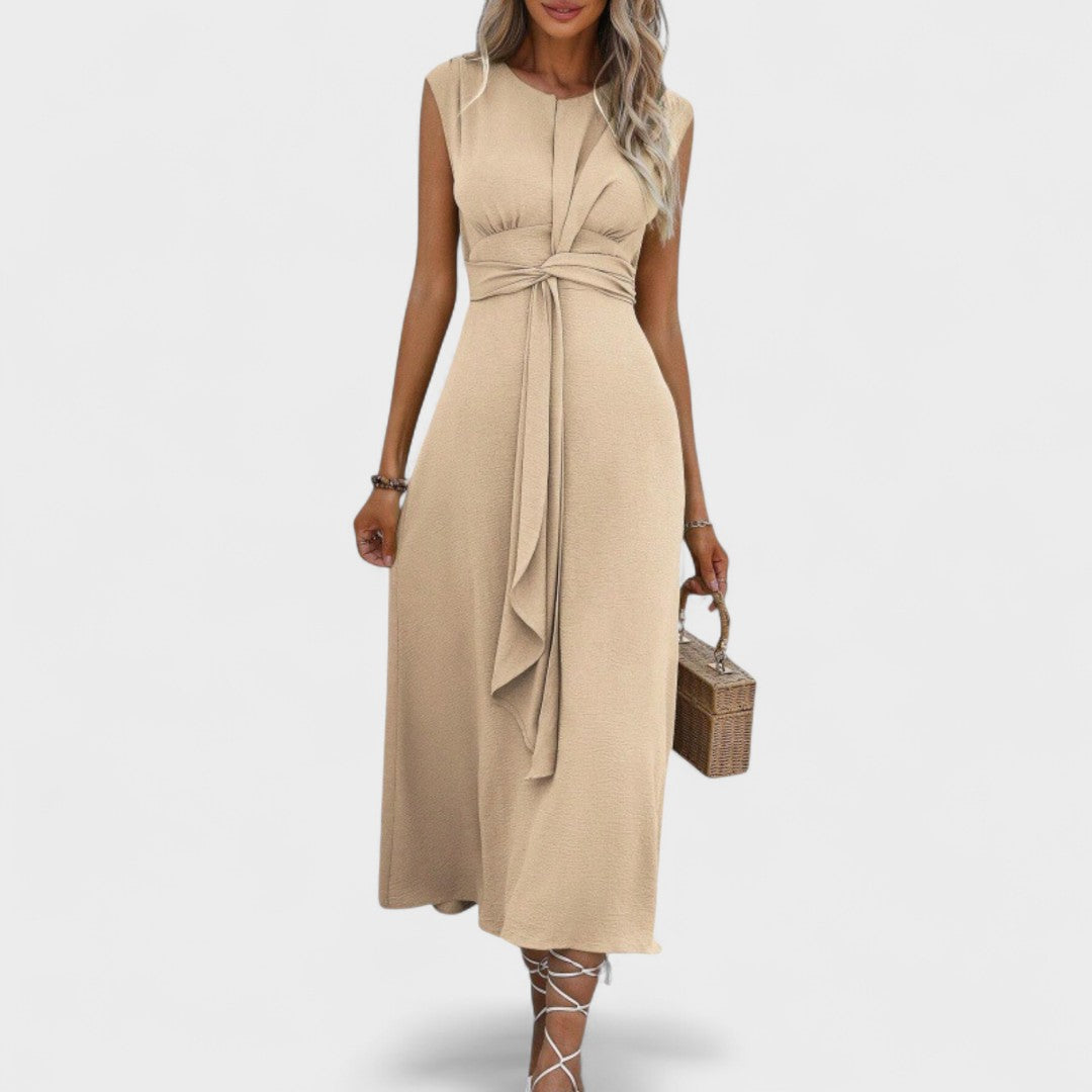 Andrea - Elegante vestido maxi sin mangas con escote redondo