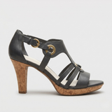 Carla | Sandalias ortopédicas de cuero con tacón de corcho