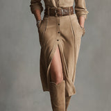 Vestido Midi de Ante con Botones Savannah