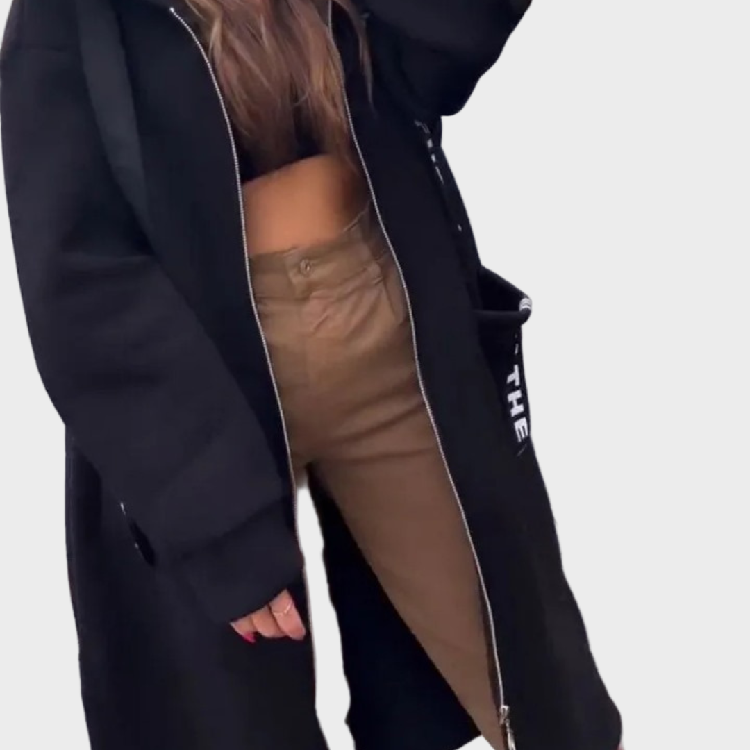 Rosa - Sudadera larga con capucha