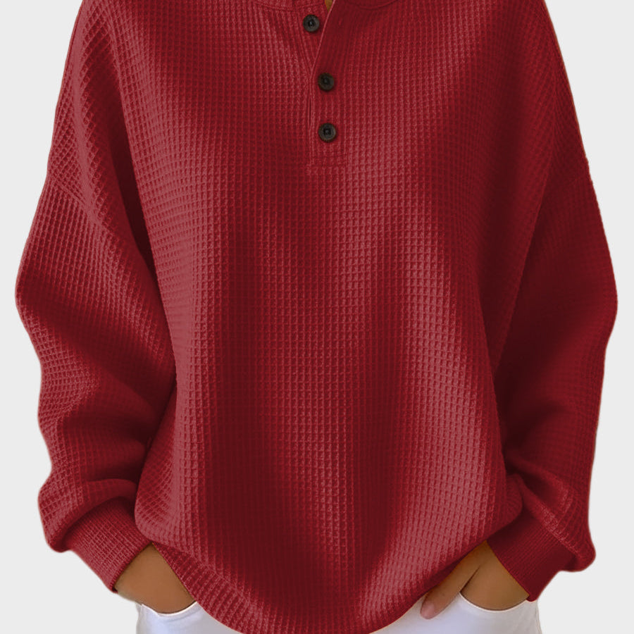 Anne - Camiseta Henley de tejido waffle