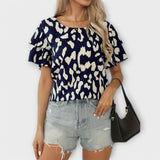 Maria - Blusa casual con escote redondo