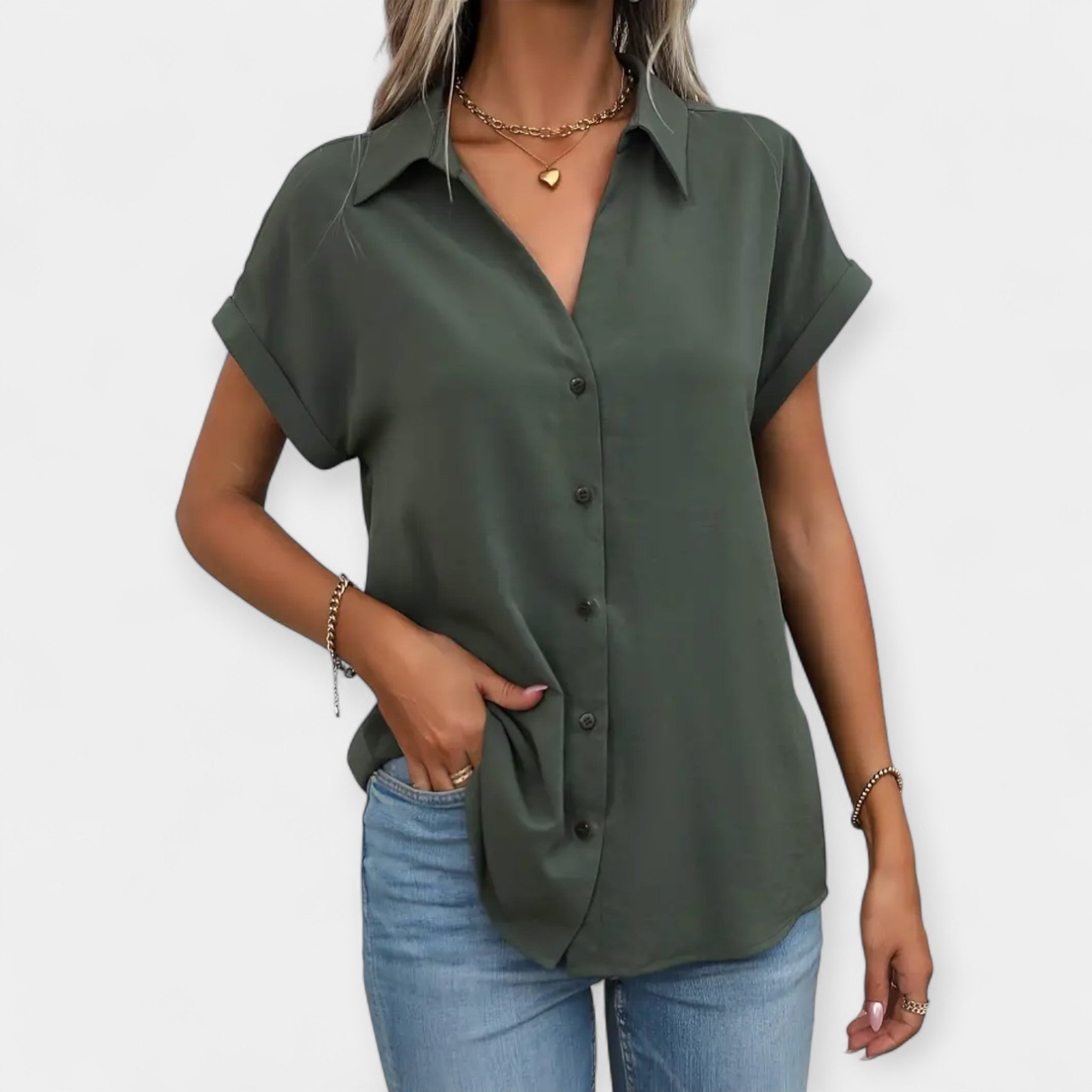 Blanka – Camisa ligera de corte recto y clásico