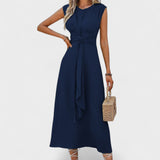 Andrea - Elegante vestido maxi sin mangas con escote redondo