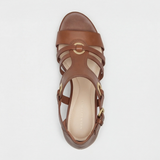 Carla | Sandalias ortopédicas de cuero con tacón de corcho