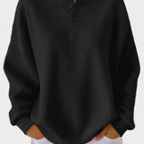 Anne - Camiseta Henley de tejido waffle