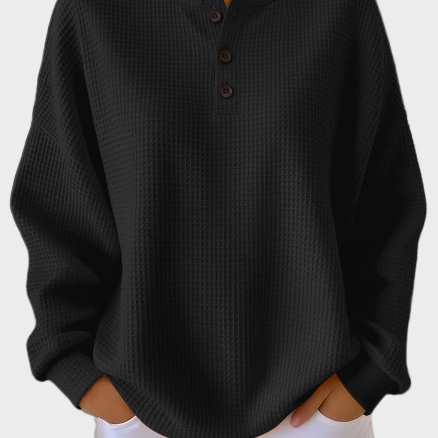 Anne - Camiseta Henley de tejido waffle