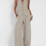 Aira | Conjunto elegante de dos piezas con chaleco y pantalón de pierna ancha