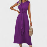 Andrea - Elegante vestido maxi sin mangas con escote redondo