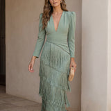 Vestido Flecos Salvia