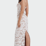 Vestido Largo de Encaje Blanco