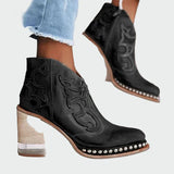 Stanislava - Botas de cuero bordadas