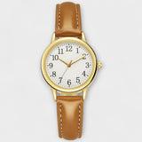 Katarina® - Reloj clásico con correa de cuero verde